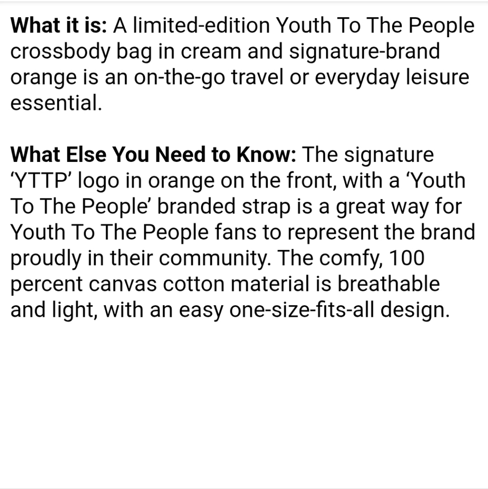 NIB YOUTH TO THE PEOPLE YOUTH SCREEN LTD EDITION CROSSBODY BAG - Picture 5 of 13
